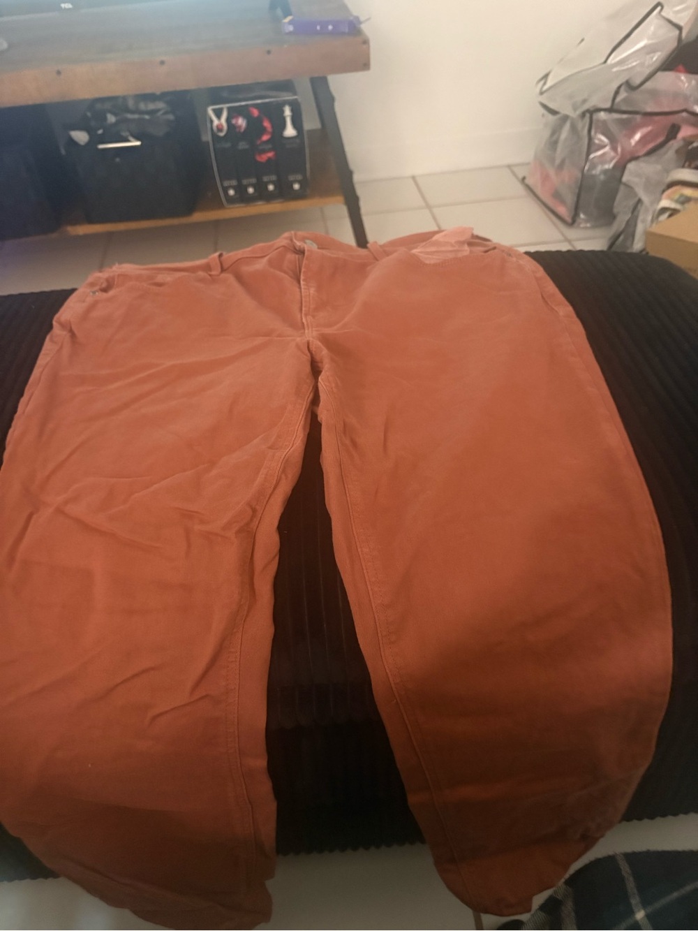 Rust-Colored Mid Rise Skinny Jeans